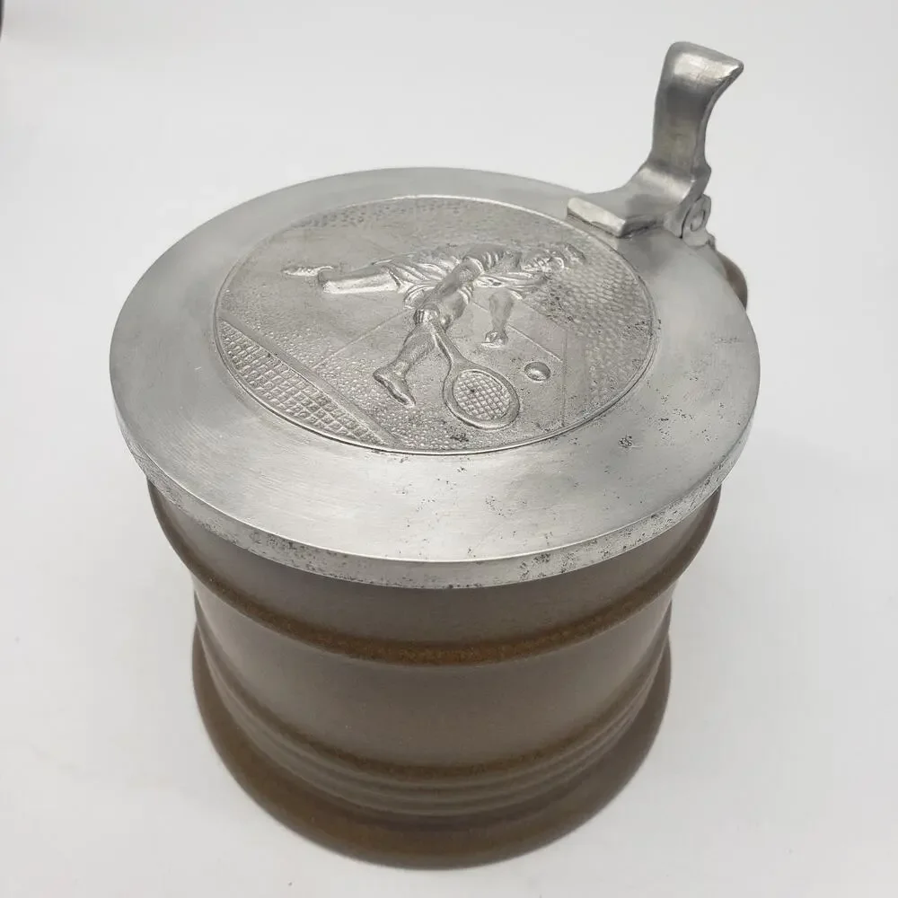 VTG Oeslauer Manufaktur Bavaria for Goebel Tennis Beer Stein Pewter & Ceramic‎